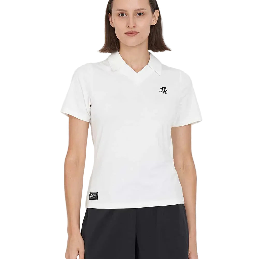 Huffer Womens Tech Birdee SS Polo - Chalk