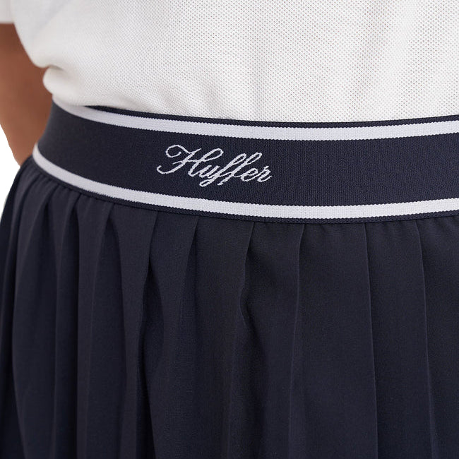Navy skirt with white waistband featuring 'Hiffer' branding.