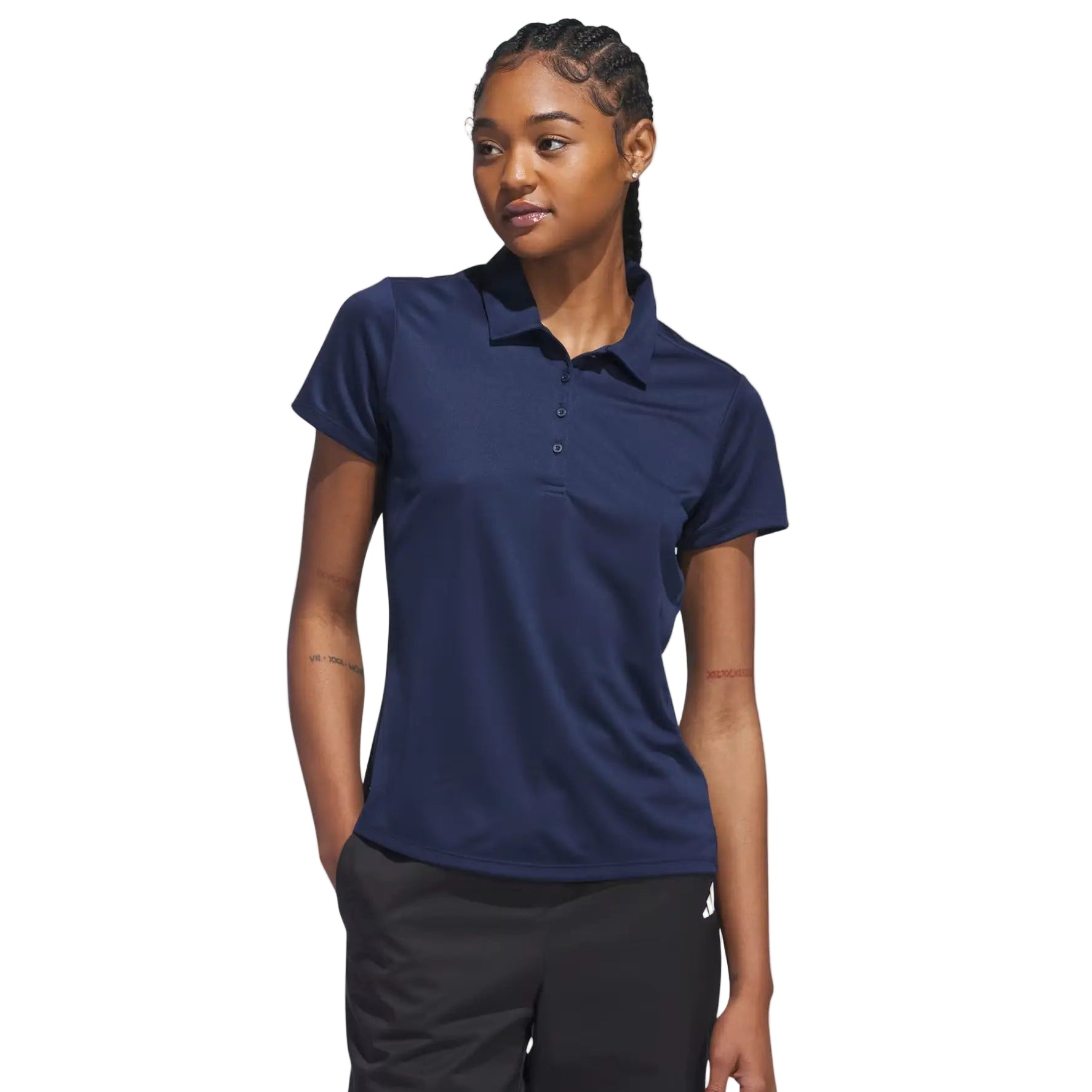 Adidas Ladies Solid Performance Polo - Navy