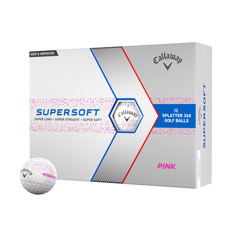 Callaway Supersoft Splatter 360 Pink Golf Balls Dozen