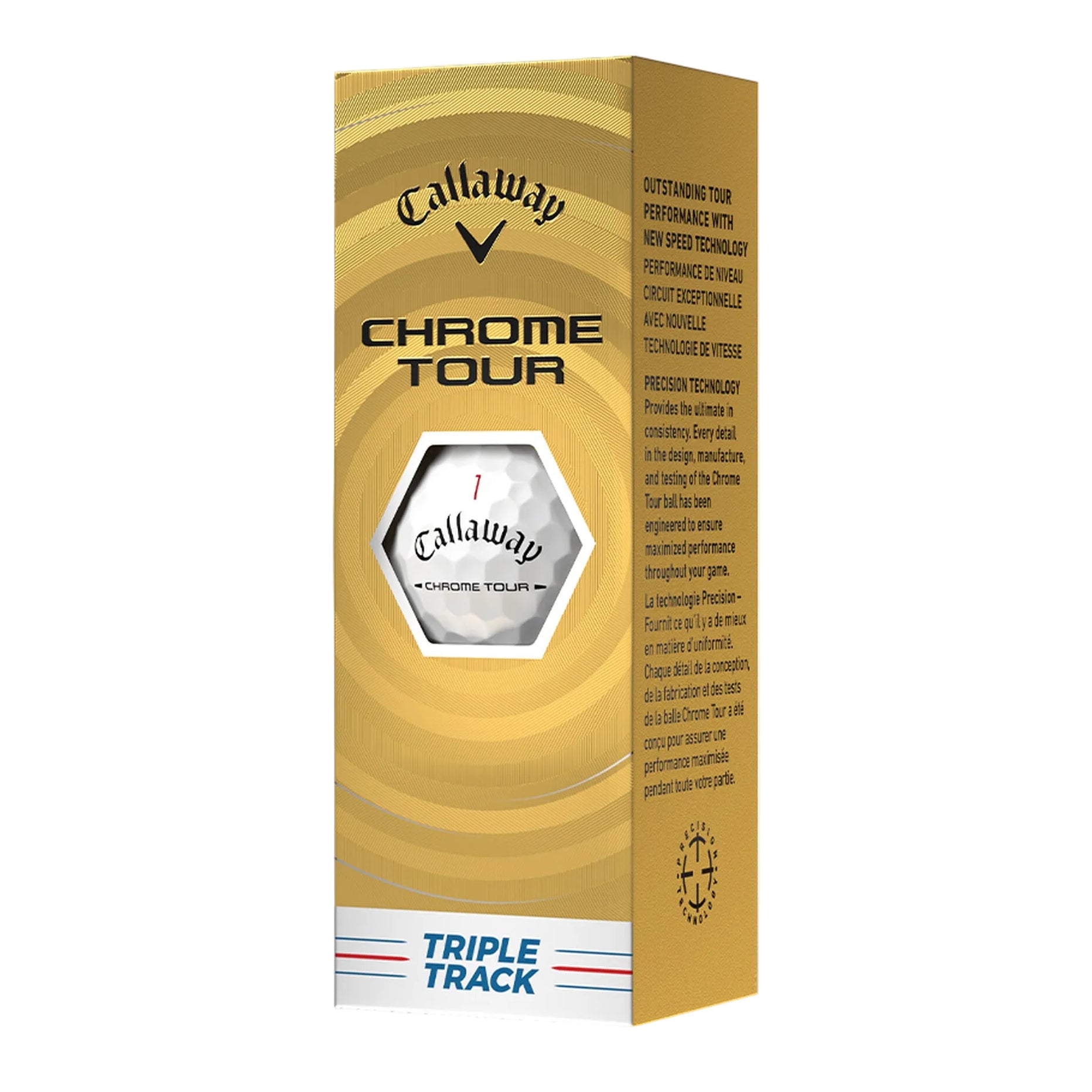 Callaway Chrome Tour golf ball packaging on a white background