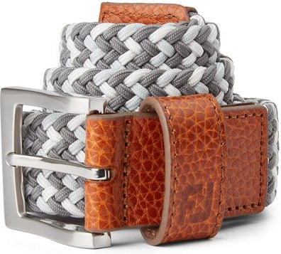 FootJoy Braided Belt - Gravel/Grey Cliff/White