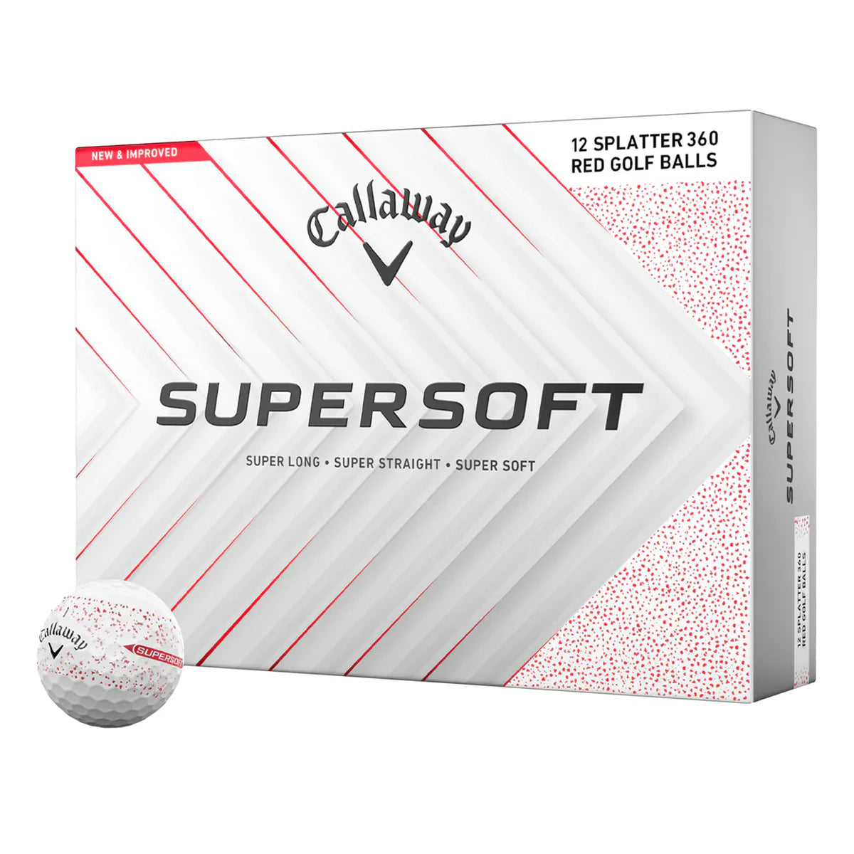 Callaway 2025 Supersoft Golf Balls Dozen  - Splatter Red