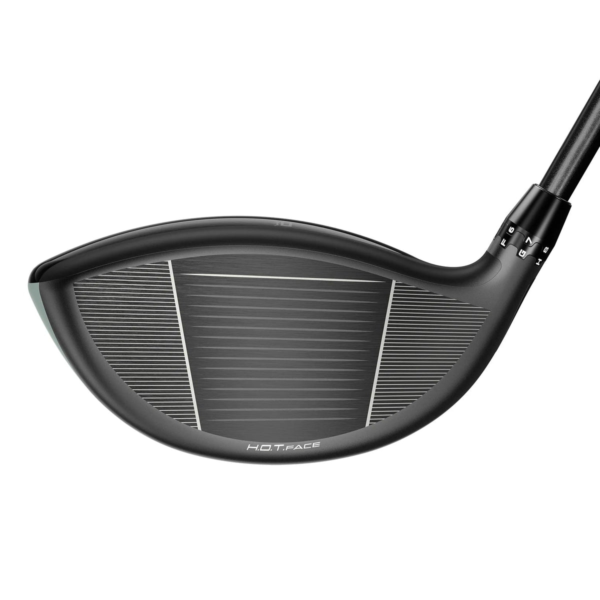 Golf club head with 'Hot Face' branding on a white background