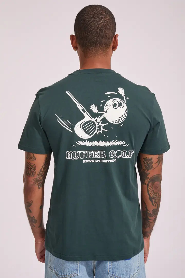 Huffer Men's Classic Tee/Driving - Golf Green