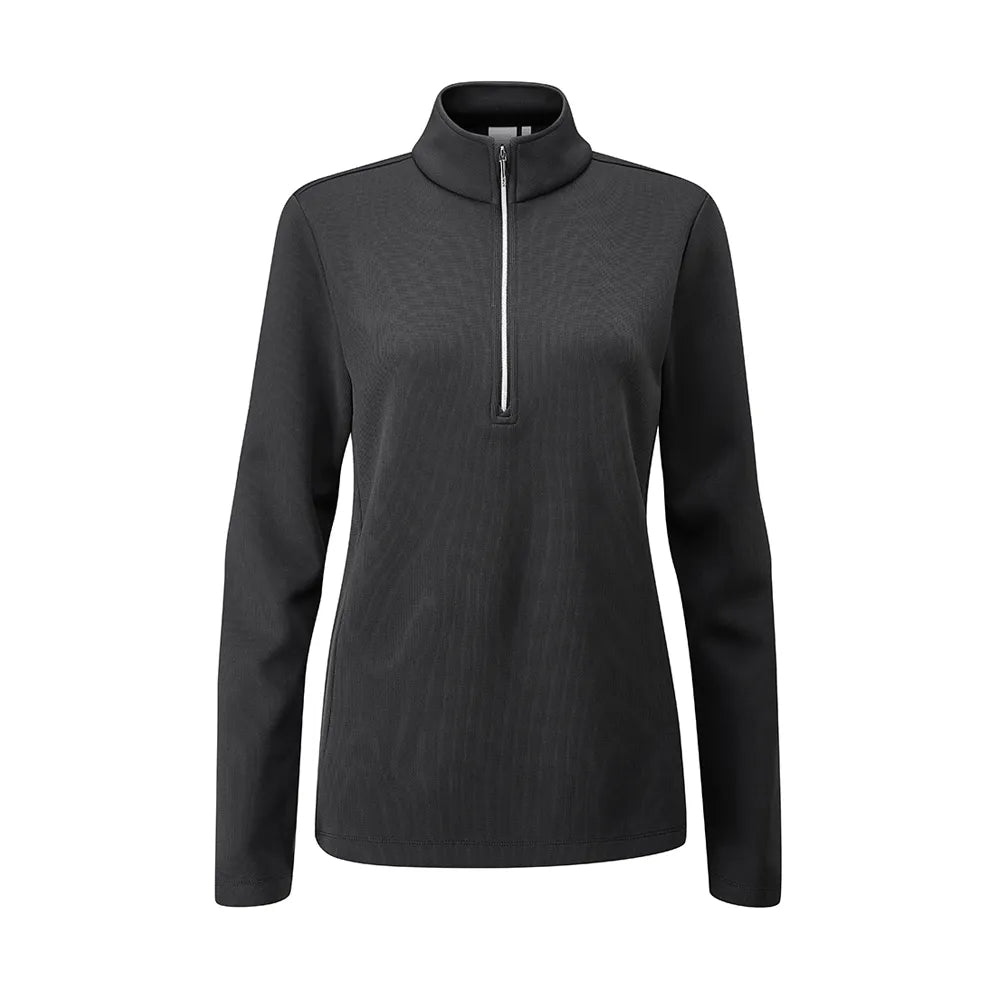 Ping Ladies Lyla Half Zip Ribbed Fleece - Black