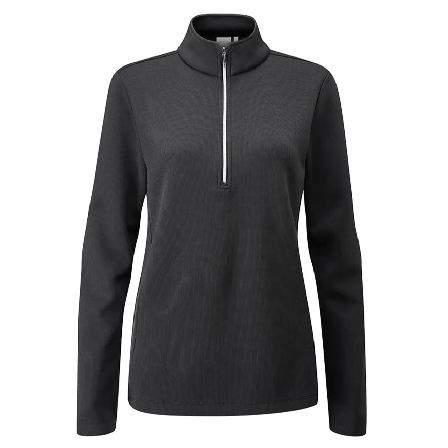 Ping Ladies Lyla Half Zip Ribbed Fleece - Black