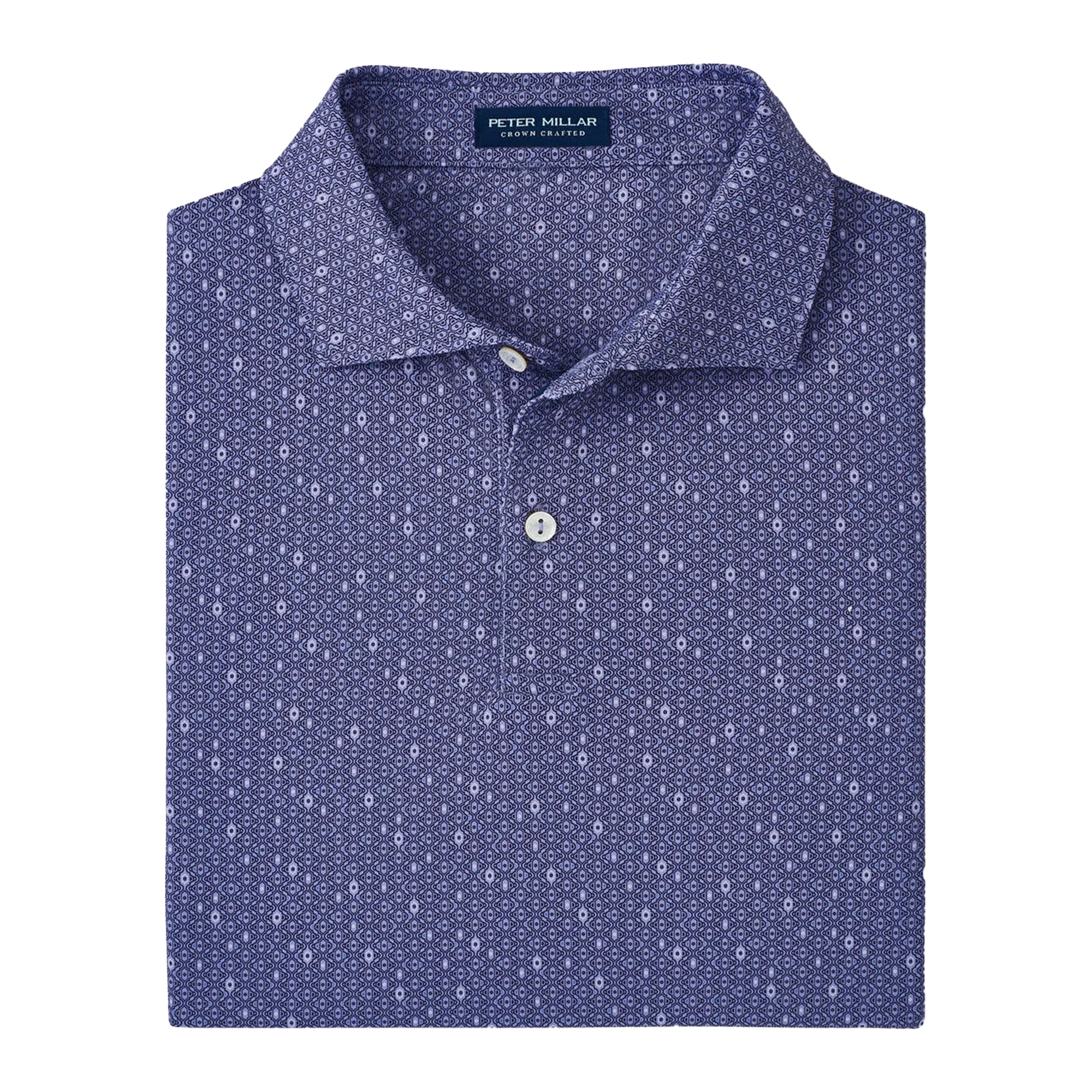 Peter Millar Harmon Geo Performance Jersey Polo - Lavender Fog