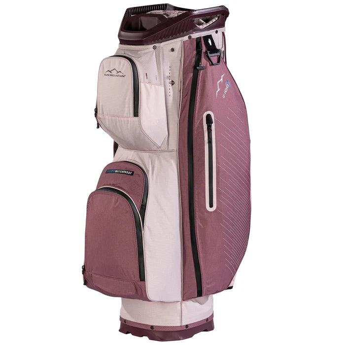 Sun Mountain C100 H2NO Cart Bag - Mauve/Powder/Wine