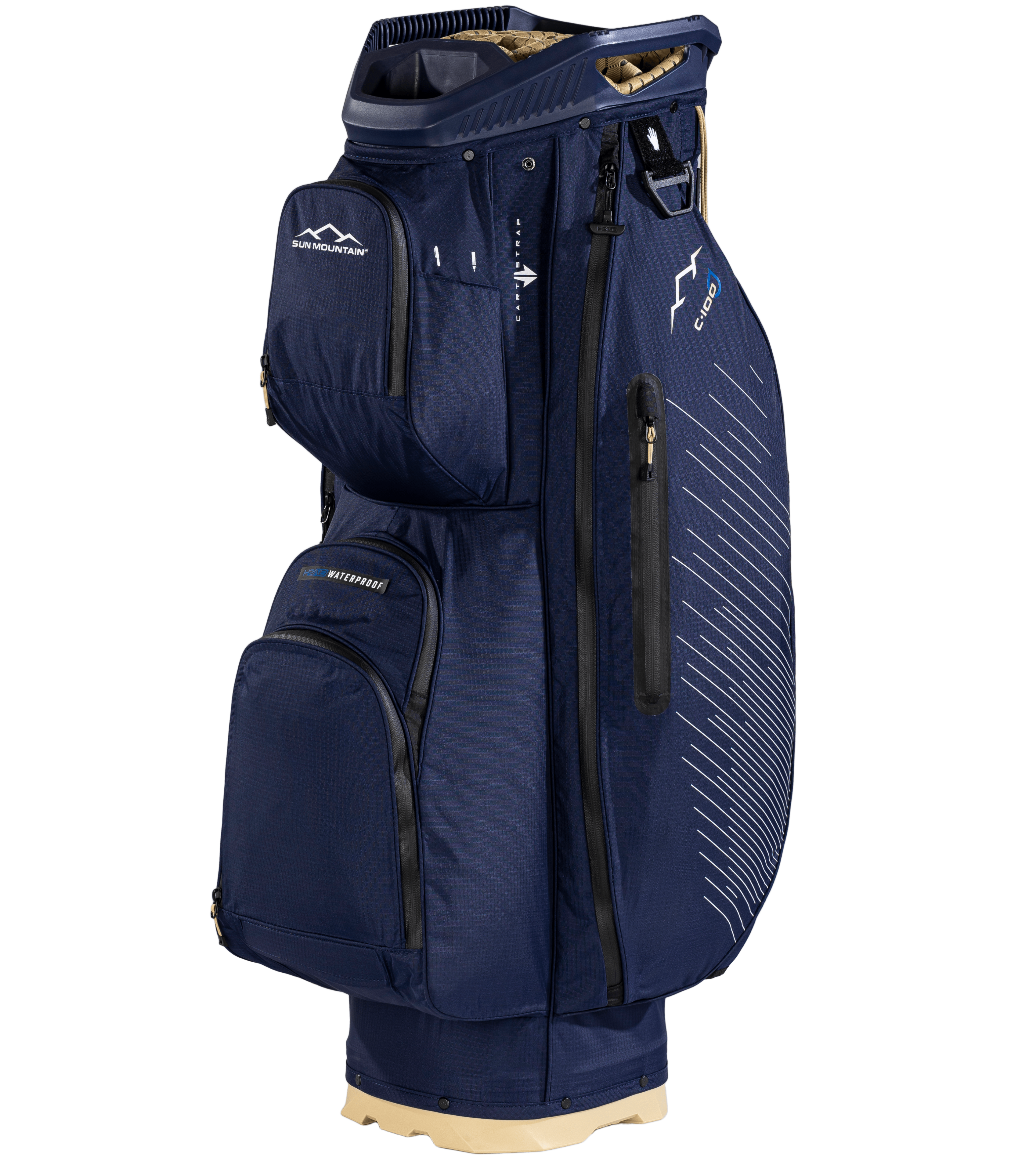 Sun Mountain C100 H2NO Cart Bag - Navy/White/Gold