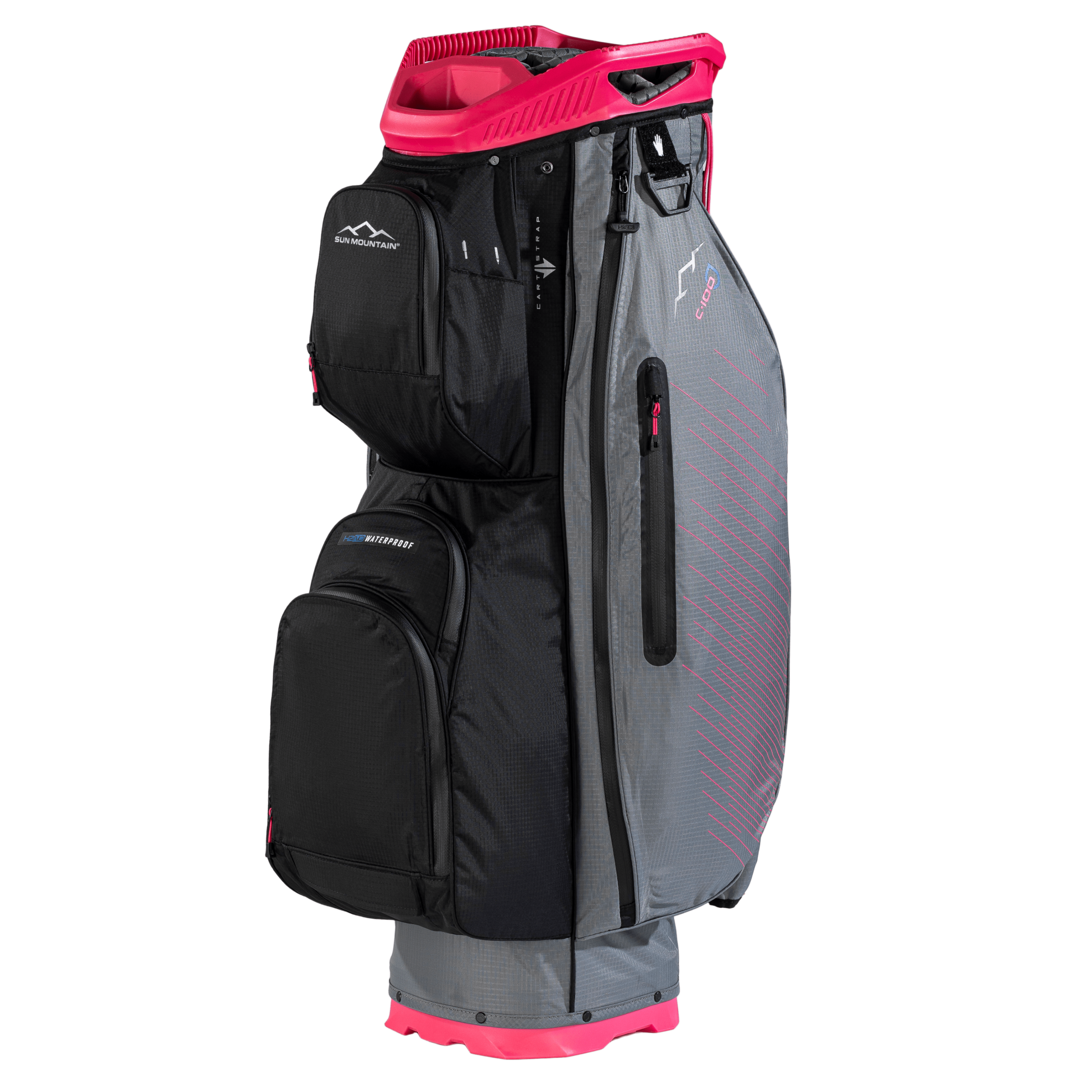 Sun Mountain C100 H2NO Cart Bag - Steel/Black/Pink