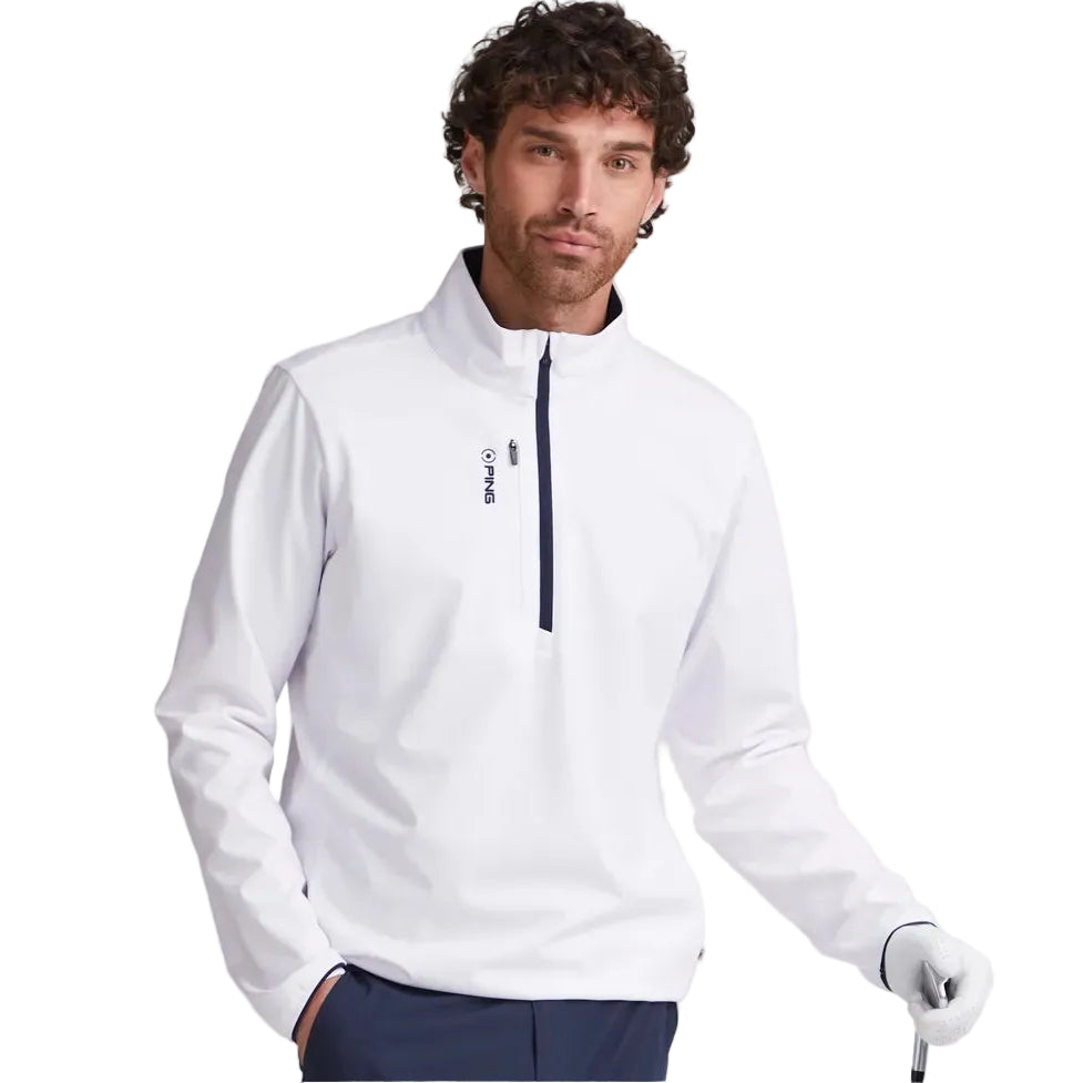 PING Vigo Windproof Half Zip Jacket - White