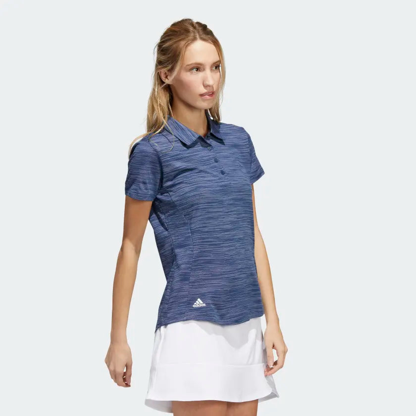 Adidas Women's Space-Dyed Short Sleeve Polo Shirt