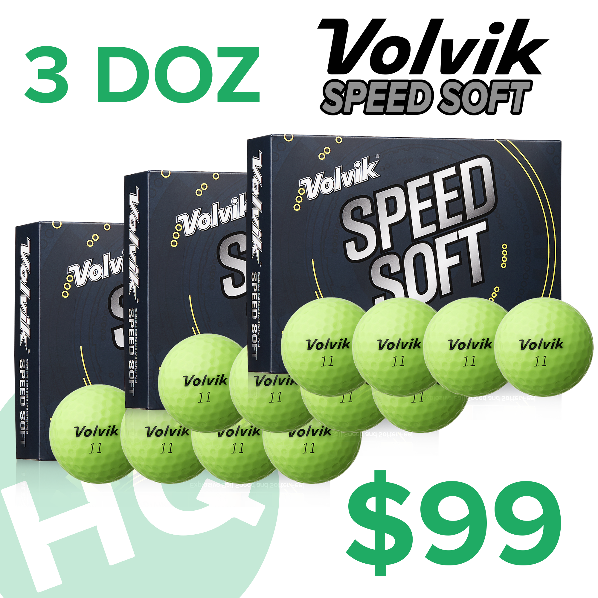 Volvik Speed Soft Green Dozen - 3 for $99